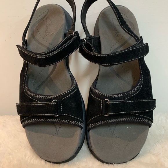 Clarks Leather/Suede Comfort Sandals - Picture 1 of 6